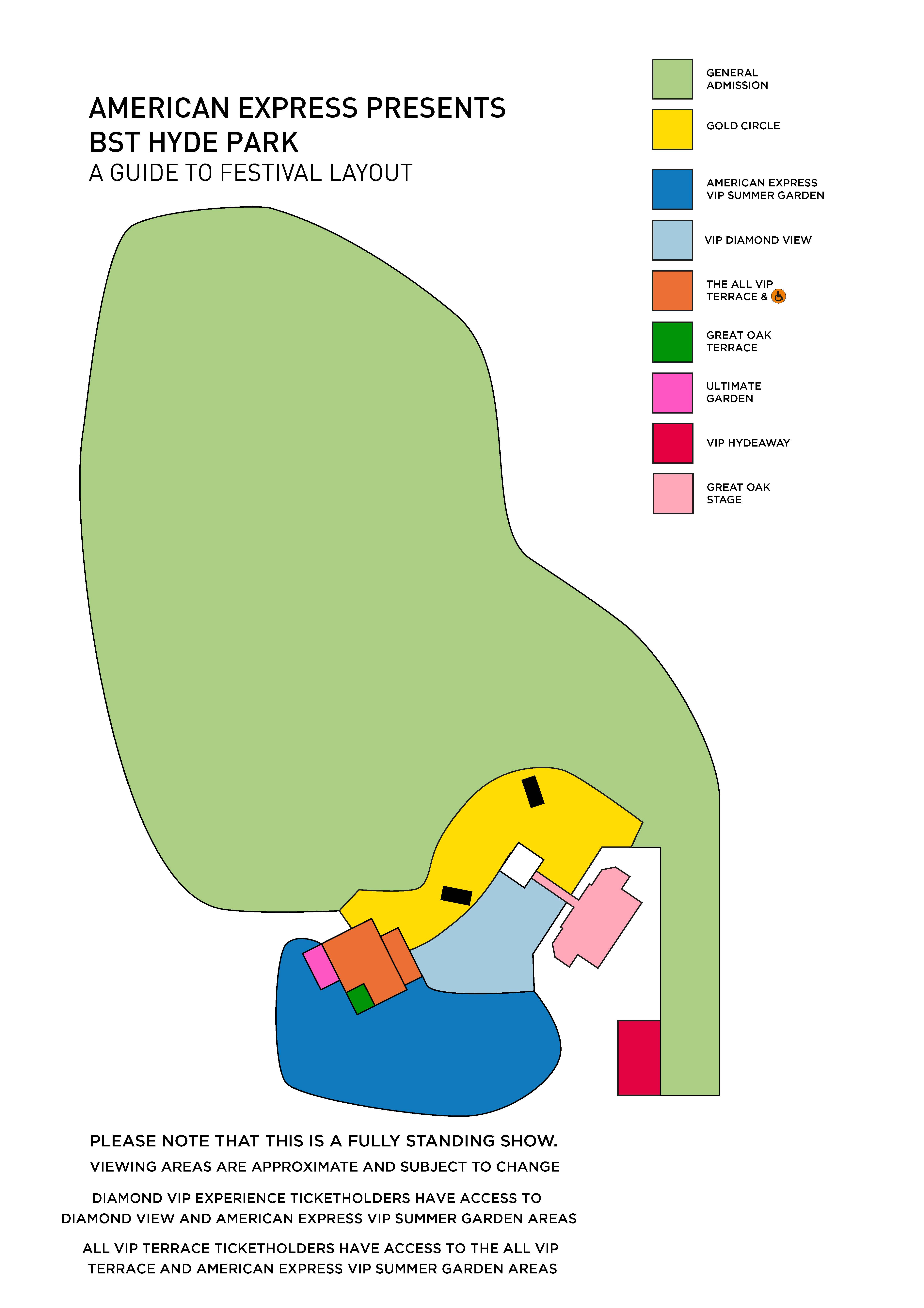 Take That BST Hyde park London - Ticket Map 2023